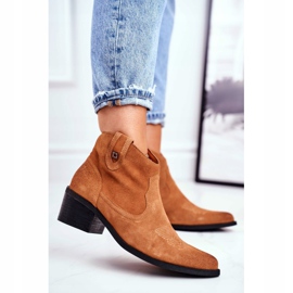 Botas De Mujer Con Tacón De Cuero Big Star Camel GG274330 marrón 5