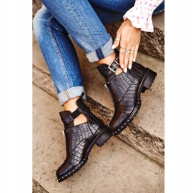 Botas de mujer negras con recortes Black Hampton negro 1
