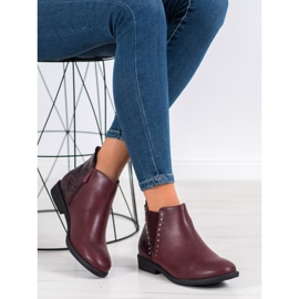 Small Swan Botas burdeos con estampado de serpiente rojo 1 Small Swan Botas burdeos con estampado de serpiente rojo 1