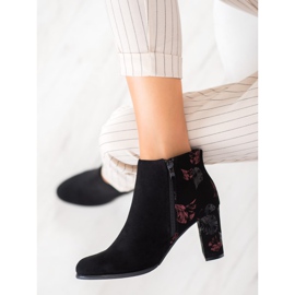 Sergio Leone Botines de ante con aplicación negro 4