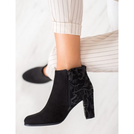 Sergio Leone Botines de ante con aplicación negro 3
