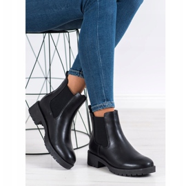 Bella Paris Botines Chelsea de piel ecológica negro 1