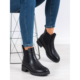 Bella Paris Botines Chelsea de piel ecológica negro 3