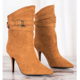 Seastar Botas de tacón alto beige amarillo 2