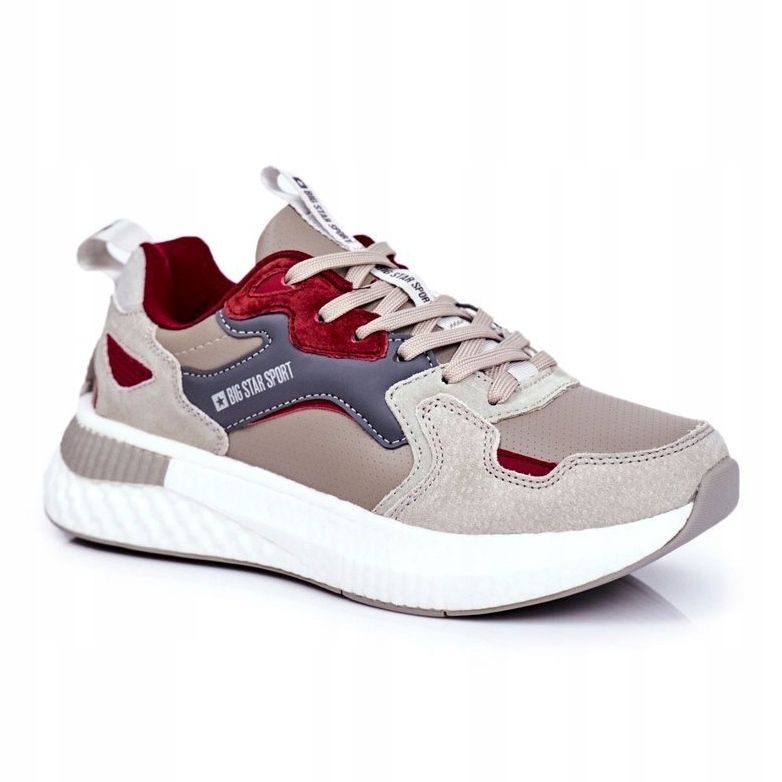 Zapatos Deportivos de Hombre Big Star Grey-Claret GG174463 beige rojo gris 1