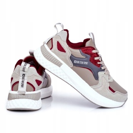Zapatos Deportivos de Hombre Big Star Grey-Claret GG174463 beige rojo gris 3