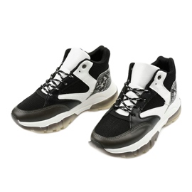 Zapatillas slip-on negras Barettos blanco negro 2