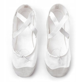 Zapatillas de ballet Meteor de algodón y piel 54020 blanco gris 1