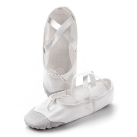 Zapatillas de ballet Meteor de algodón y piel 54020 blanco gris 2