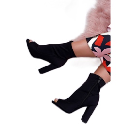 SEA Botas De Mujer Con Tacón Alto Lycra Punta Abierta Negro Primero 3 SEA Botas De Mujer Con Tacón Alto Lycra Punta Abierta Negro Primero 3