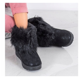 Bella Paris Botas de nieve con piel negro 1