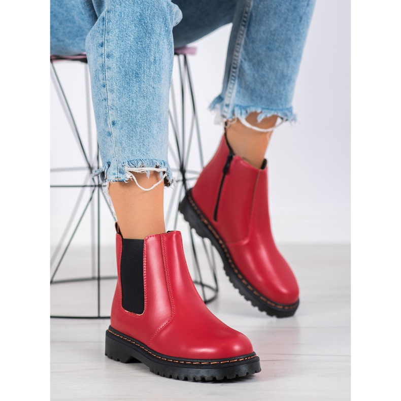 SHELOVET Botines chelsea en la plataforma rojo 2