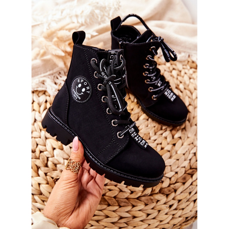 Vinceza Botas para niños Workers Black Mini Aspen negro 2