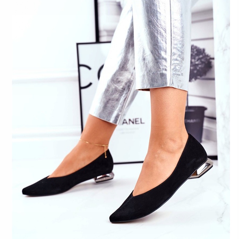 Bailarinas Mujer Laura Messi Cuero Negro 2149 2