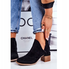 MSMG Botas De Mujer Con Corte De Tacón Negro Mini Meliori 2