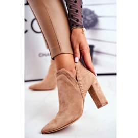 MSMG Botines de mujer con corte de talón caqui Bimmer 4
