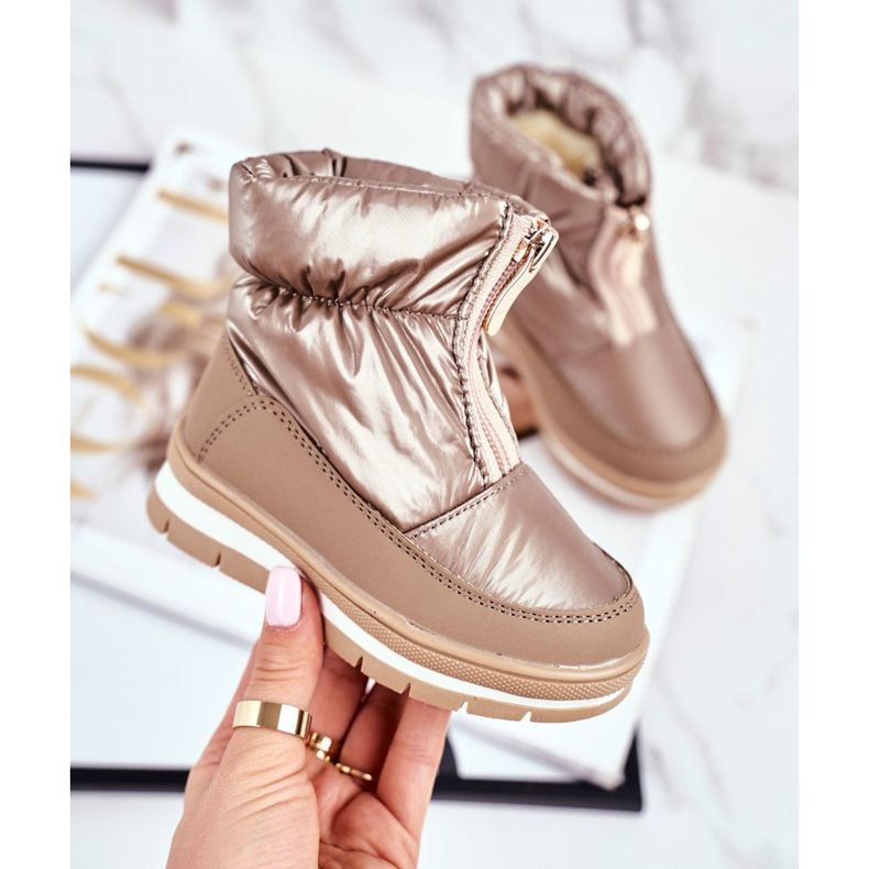 WEESTEP Botas de nieve cálidas de lana para niños Burbujas doradas dorado 2