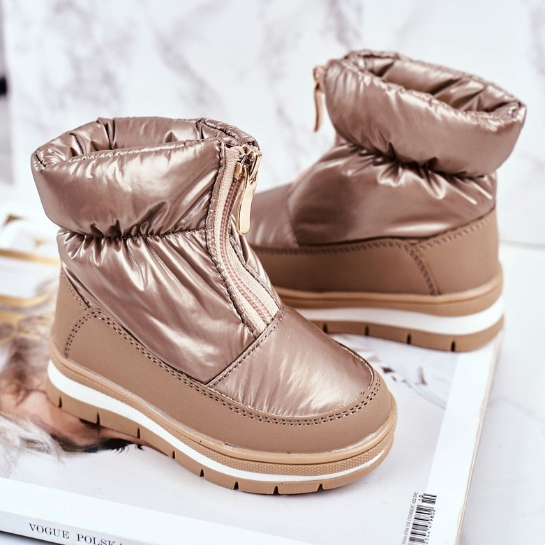 WEESTEP Botas de nieve cálidas de lana para niños Burbujas doradas dorado 1