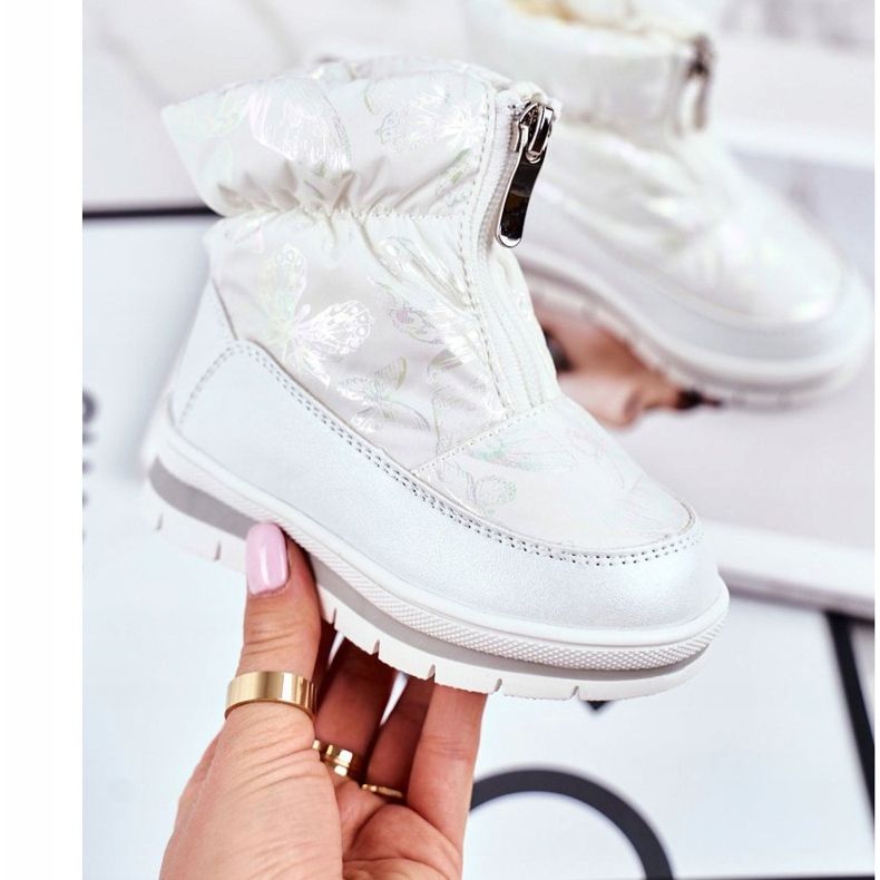 WEESTEP Botas de nieve cálidas de lana para niños Burbujas blancas blanco 2