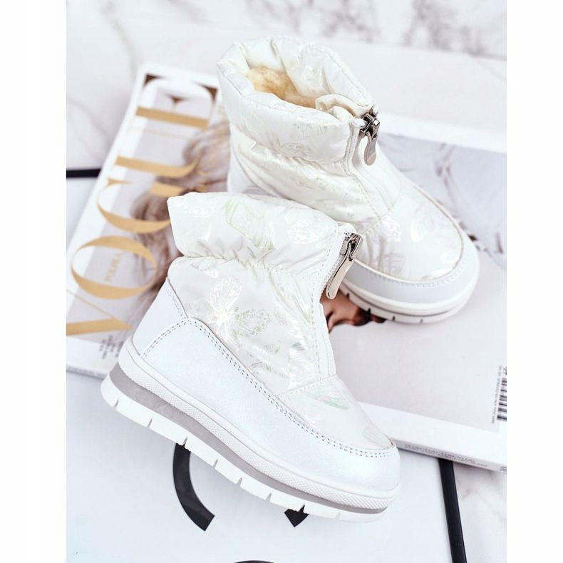 WEESTEP Botas de nieve cálidas de lana para niños Burbujas blancas blanco 1