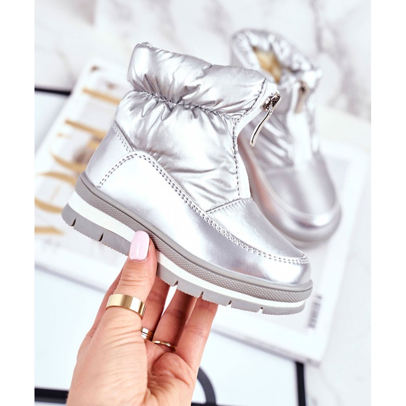 WEESTEP Botas de nieve cálidas de lana para niños Silver Bubbles plata 2