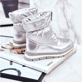 WEESTEP Botas de nieve cálidas de lana para niños Silver Bubbles plata 3