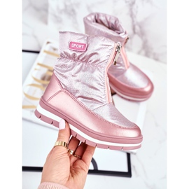 WEESTEP Botas de nieve para niños calentadas con burbujas de lana rosa 1