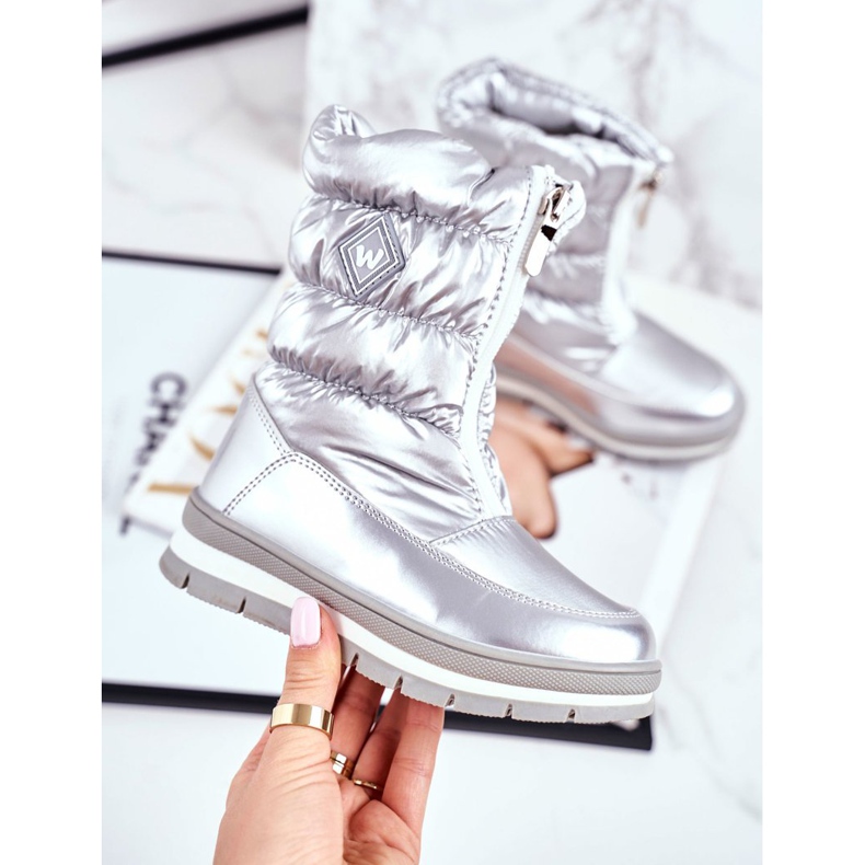 WEESTEP Botas de nieve cálidas de lana para niños Silver Mumm plata 1