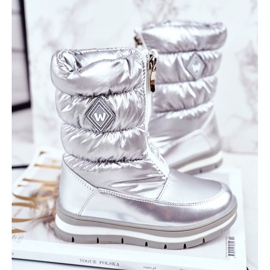 WEESTEP Botas de nieve cálidas de lana para niños Silver Mumm plata 2