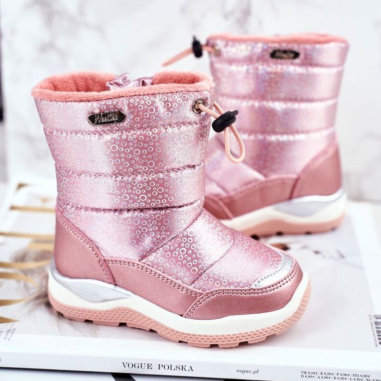 WEESTEP Botas de nieve para niños Calentadas con Lana Felini Rosa 1