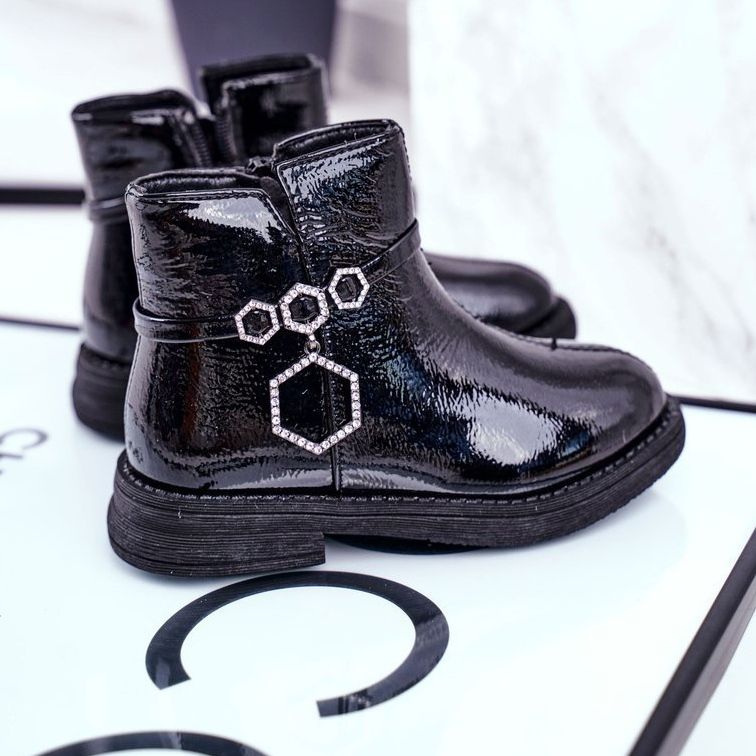 Apawwa Botas Infantiles Lacadas Negras Fami ['negro'] negro 1