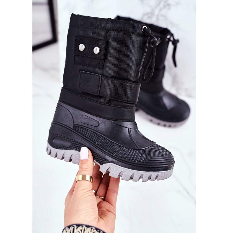 Apawwa Botas de nieve con aislamiento de piel para niños Black Hot Winter negro 1
