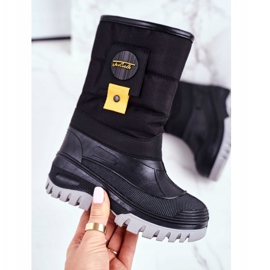 Apawwa Botas de nieve para niños con aislamiento de piel Negro Rubbi 2