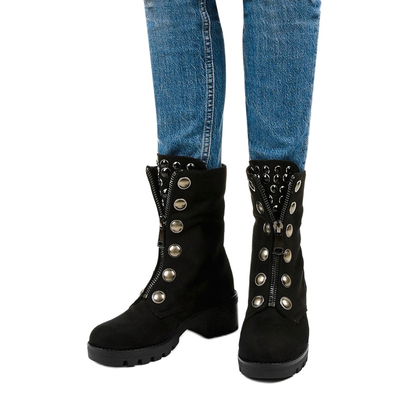 Botas altas en ante negras de Dalmens negro 1