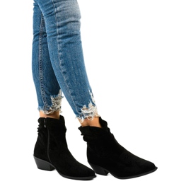 Botas vaqueras altas en ante negras de Euphelea negro 1