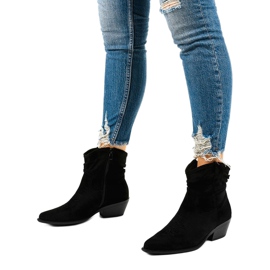 Botas vaqueras altas en ante negras de Euphelea negro 2