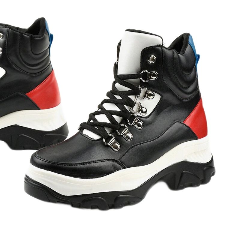 Zapatillas negras de colores Neamelira blanco negro rojo 1