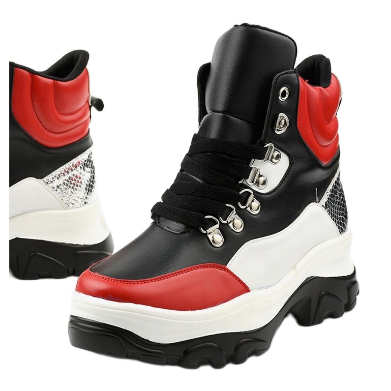 Deportivas rojas Neamelira de colores negro rojo 1