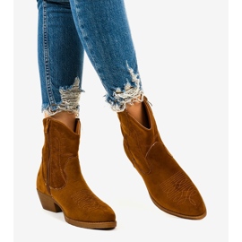 Bota cowboy alta de ante marrón Kainella 1