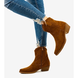 Bota cowboy alta de ante marrón Kainella 3