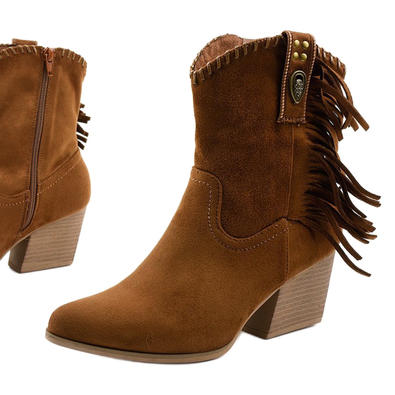 Botas cowboy en ante marrónes de Lamimeila 1