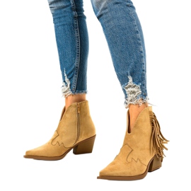 Botines de ante beige de Joesler cowboy boots 2