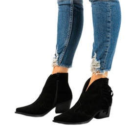 Botines de ante negros de Joesler cowboy boots 2