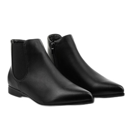 Botas negras planas de Jodhpur con lagenaria elástica negro 3