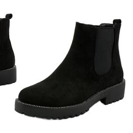 Botas planas de ante negras de Nahneva negro 1 Botas planas de ante negras de Nahneva negro 1