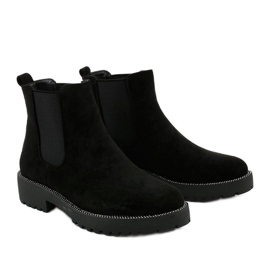 Botas planas de ante negras de Nahneva negro 3