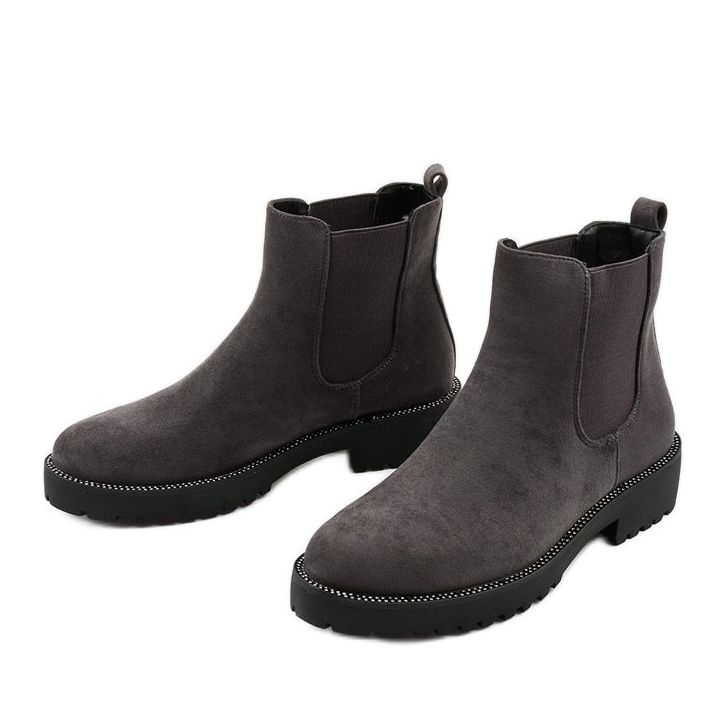 Botas planas de ante gris Nahneva 2