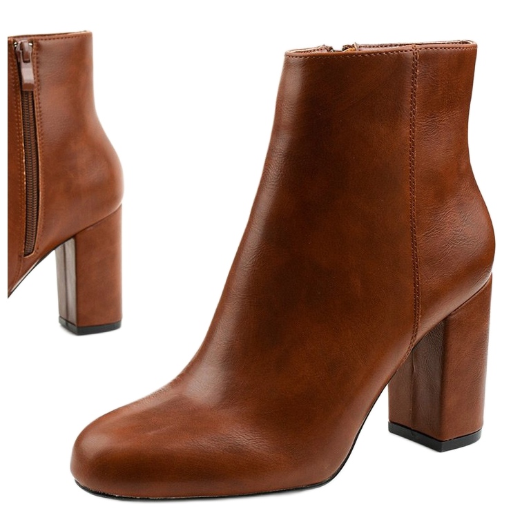 Botas marrones en un poste de cuero ecológico Gawler marrón 1 Botas marrones en un poste de cuero ecológico Gawler marrón 1