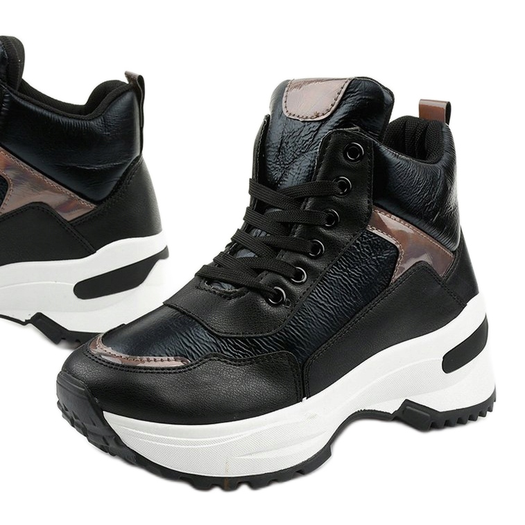 Zapatillas Daera de cuero ecológico, negras y modernas negro 1