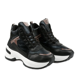 Zapatillas Daera de cuero ecológico, negras y modernas negro 3